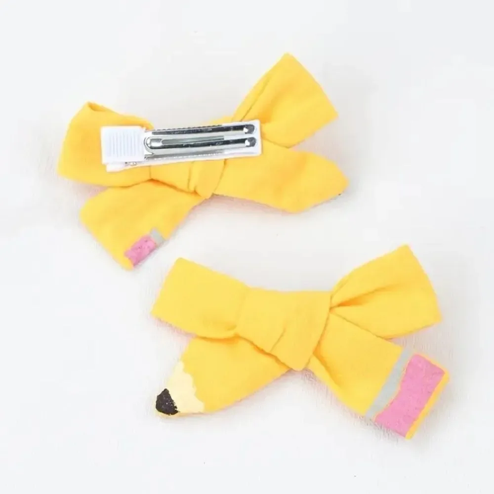 Adorable Yellow Pencil Bows